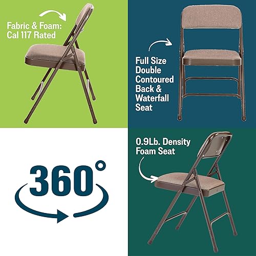 Miniatura 33 de Sillas plegables de tela premium, de National Public Seating (4 unidades), Beige, 4 Beige,Azul/Char-azul,Azul/ Gris,Gris / Gris,negro