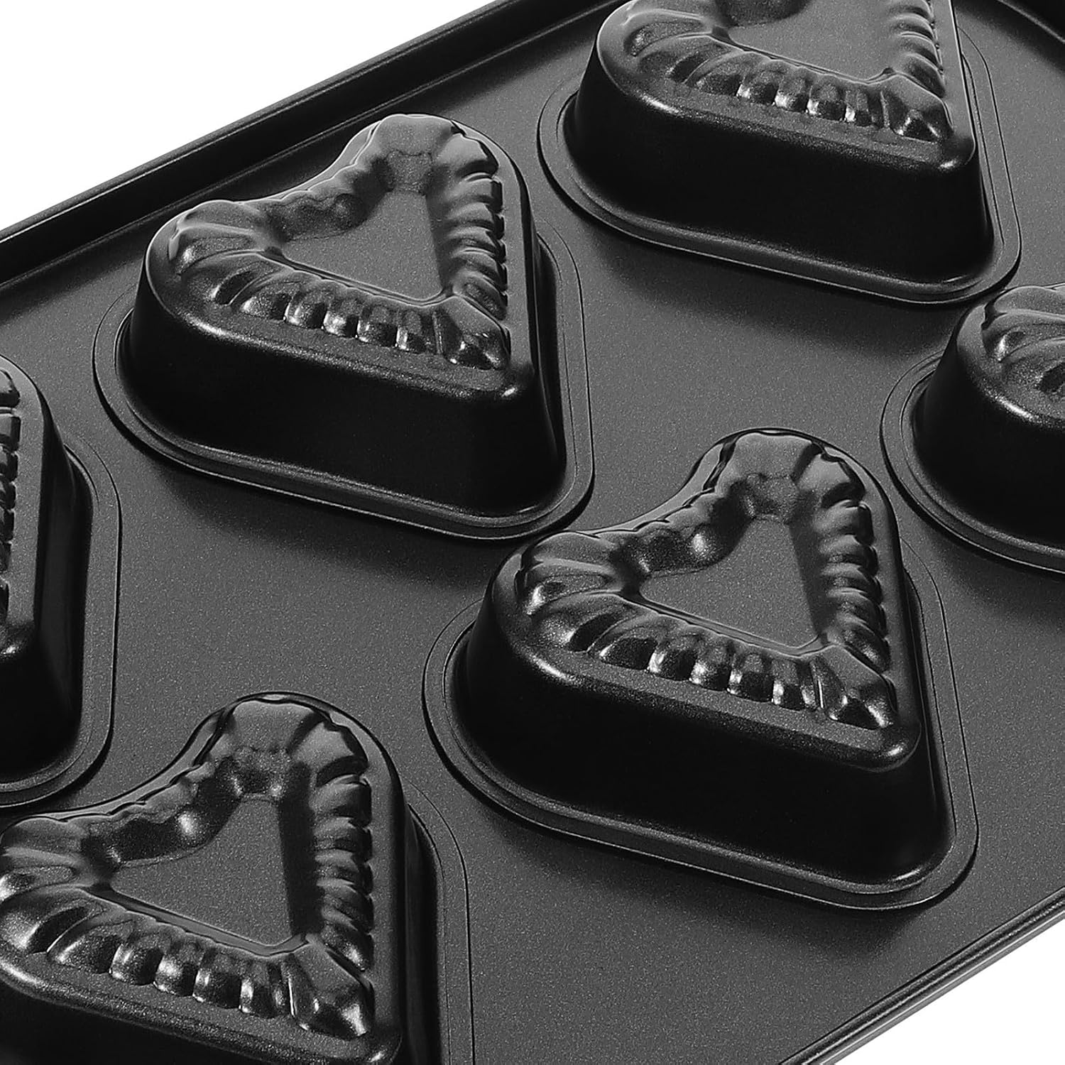 VALICLUD Iron Cake Mold 6 Hole Heart Shape Baking Pan for Household Use