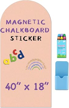 Arch Magnetic Wall Decal - 40" x 18" Matte Finish Chalkboard Sticker for Wall - Magnetic Board for School Office & HomeCamel Blush