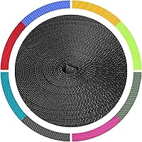 Vista 5 de Correa de nailon de 1.5 pulgadas y 12 yardas, duradera para aparejos de interiores o exteriores, manualidades, reparación (gris plateado, 12 yardas)