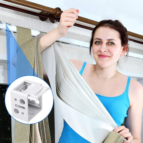 Jetec 2 Pcs 1 Inch Mini Blind Bracket Replacement Plastic Headrail Mounting | for Window Blinds Headrail, Profile Box Design, Replacement Mounting Hardware, 1 Inch Installations