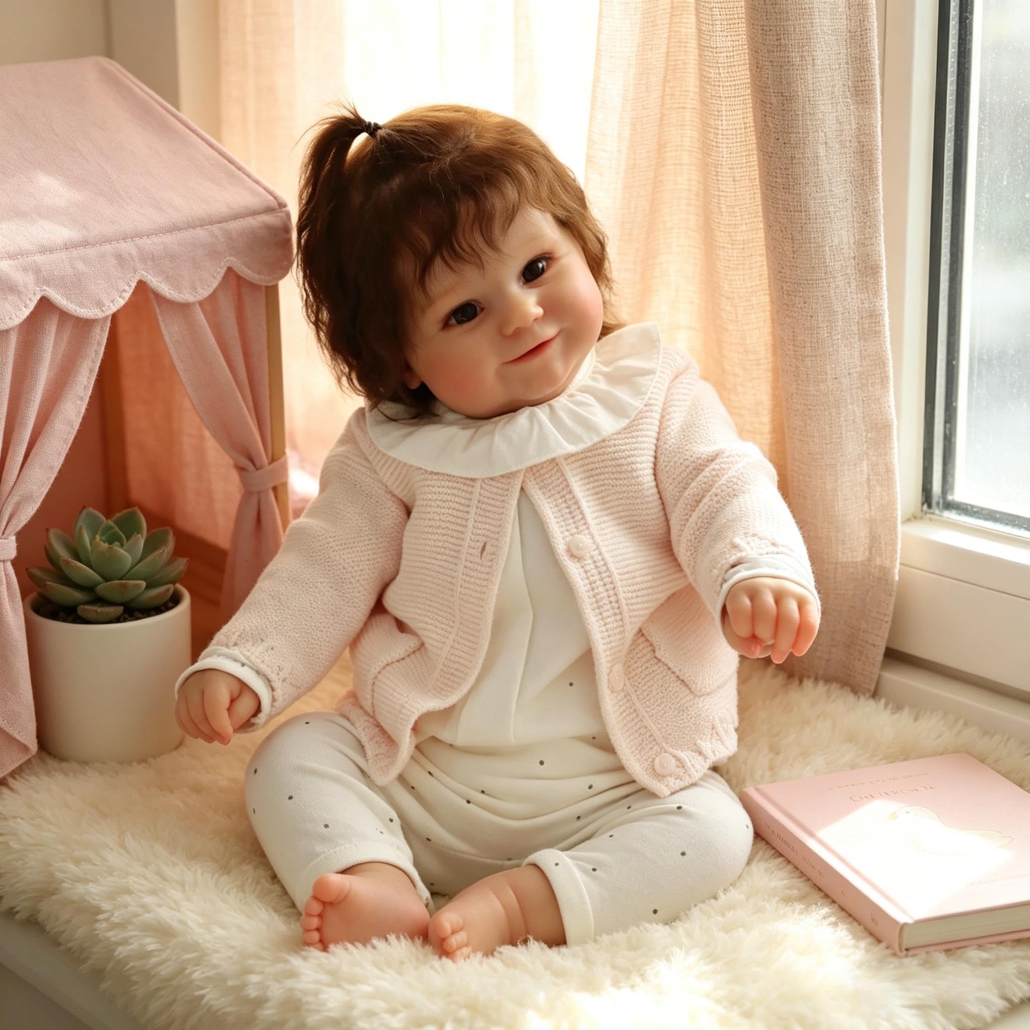 Pełne silikonowe lalki Reborn Baby Dolls 50 cm uśmiechnięta realistyczna lalka bobas dziewczynka prawdziwe życie Reborn lalki silikonowe na całe ciało winyl, realistyczna lalka noworodka z
