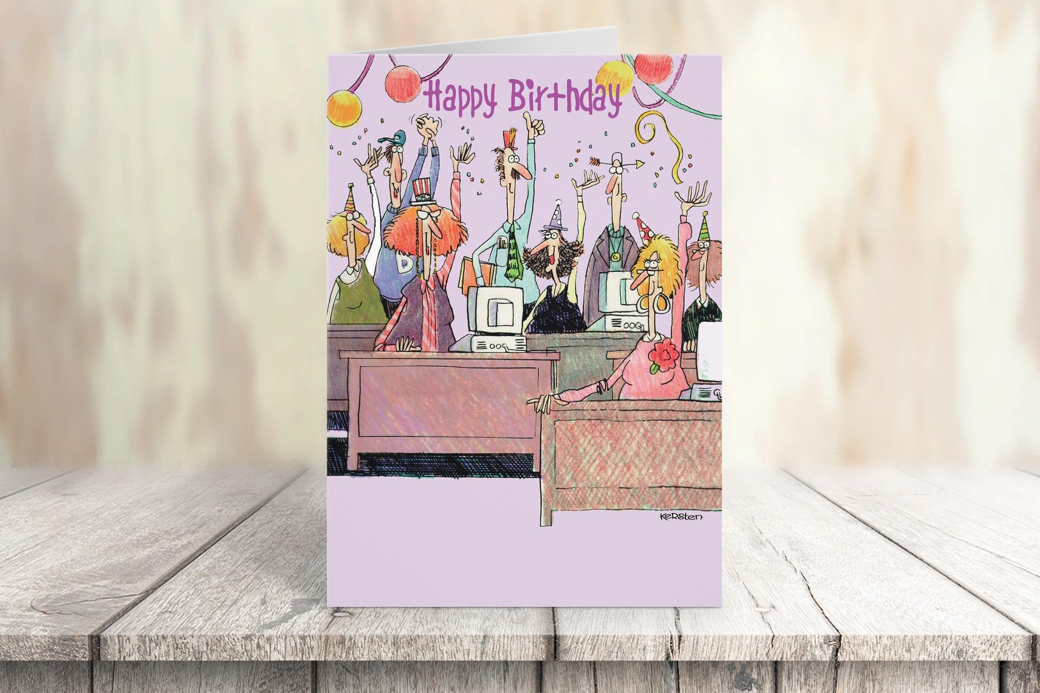 Stonehouse Collection Lustige Geburtstagskarten für das Büro, Einzelne Happy Birthday Grußkarte, Kollegen, Büro, von uns allen (Bürogeburtstag)