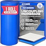 JJ CARE Uncoupling Membrane for Tile Floor, 3.3 ft x 98.5 ft Roll (323 Sq Ft), Blue Waterproof Tile Underlayment Membrane for Crack Isolation, Tile Underlayment and Tile Membrane