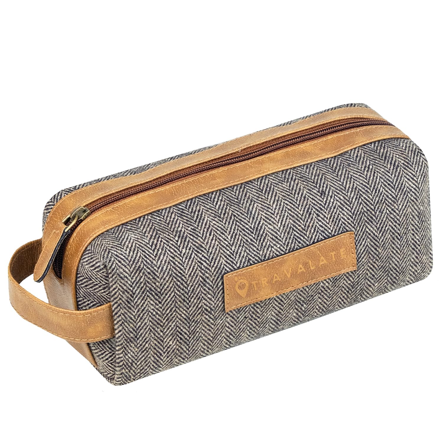 TRAVALATE Jacquard Fabric Multipurpose Toiletry Kit Bag for Men and Women | Travel Essentials Travel Organizer Travel Pouch for Men Travel Kit for Toiletries - Grey
