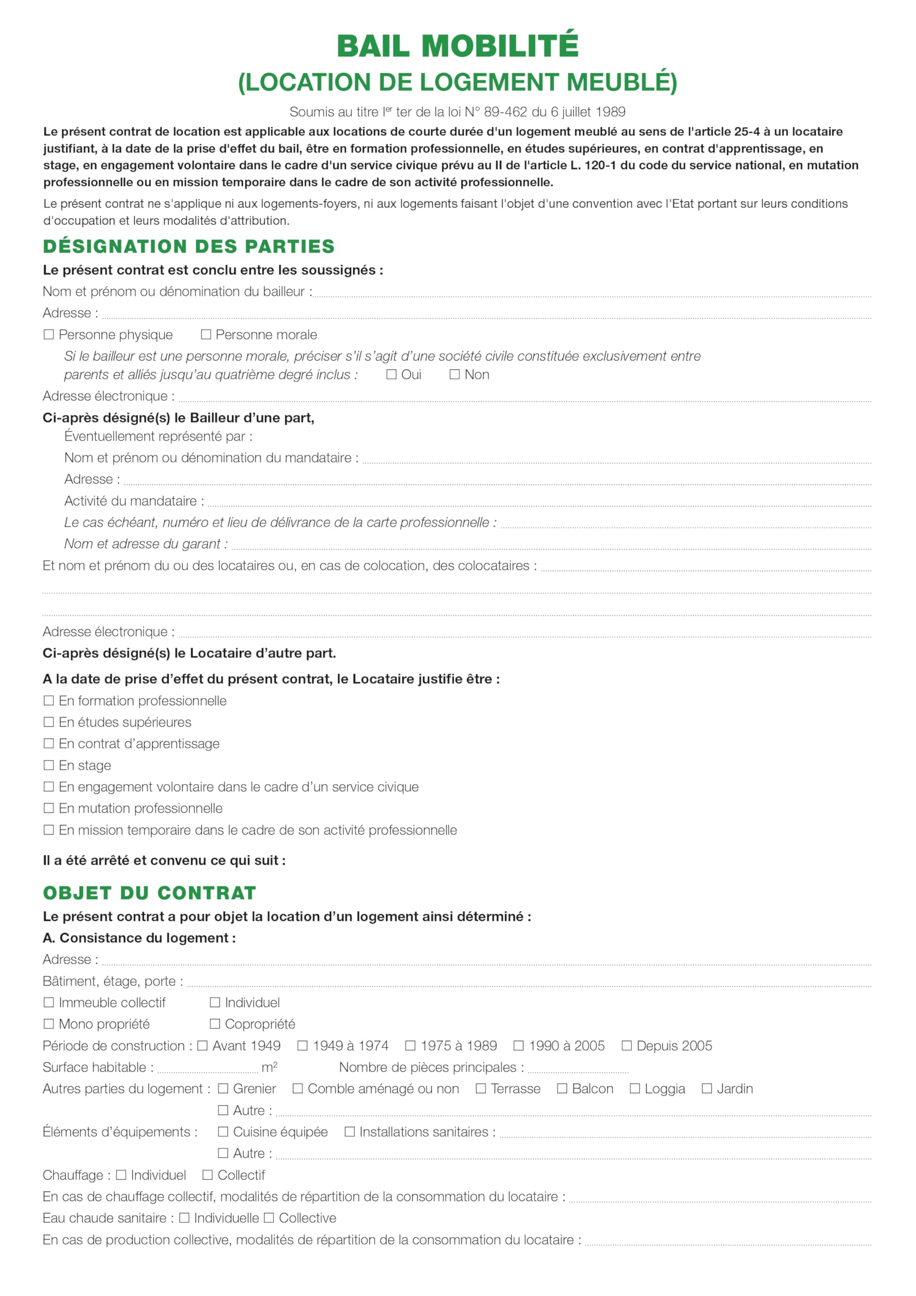 Exacompta, Ref. 63E, Rental kit, mobility lease, 3 sheets "Mobility lease", 2 bundles "Inventory of fixtures" - Image 2