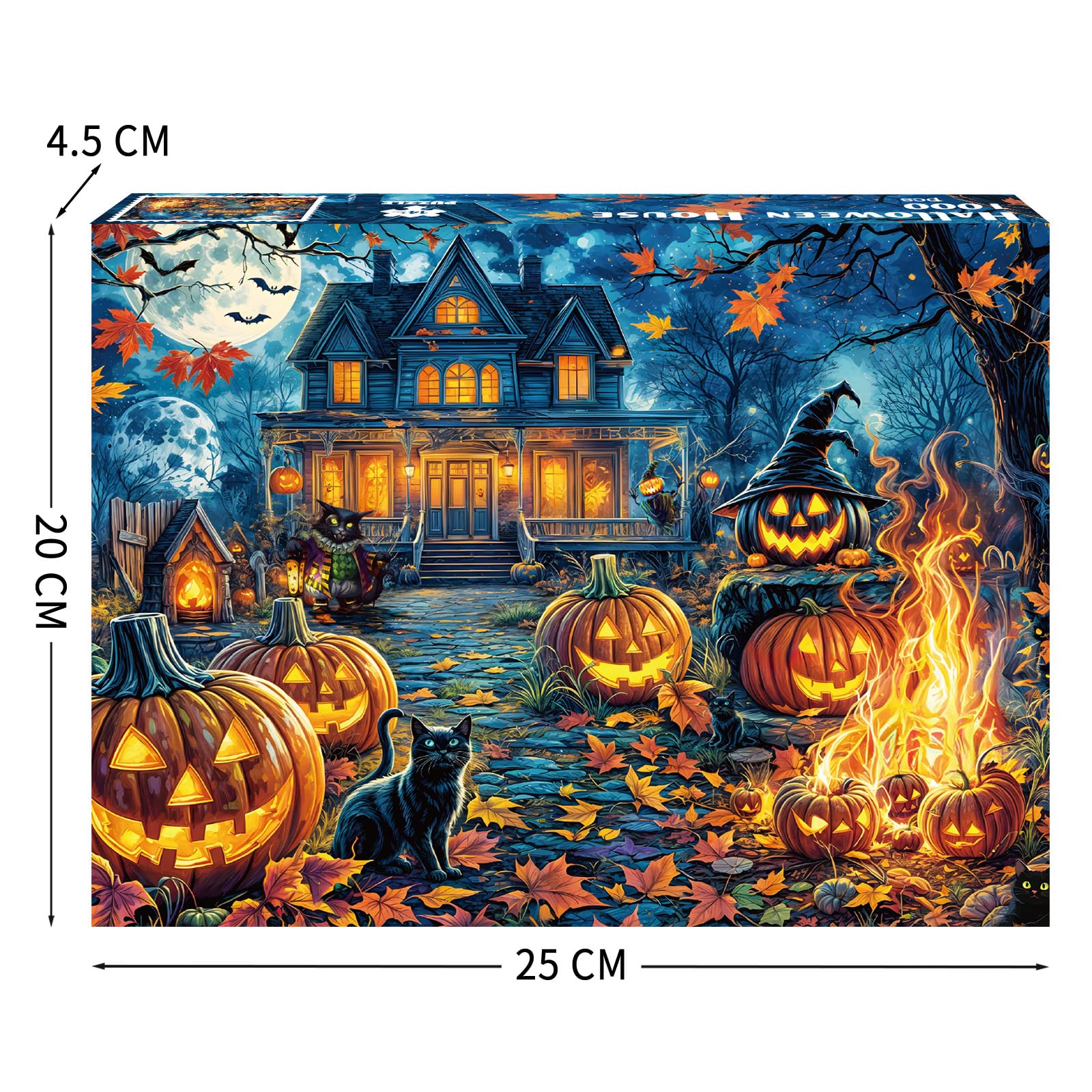 Puzzle 1000 Pezzi Per Adulti – Tema Halloween House, 70x50 Cm, Cartone Riciclato, Gioco Impegnativo, Regalo Uomo/Donna