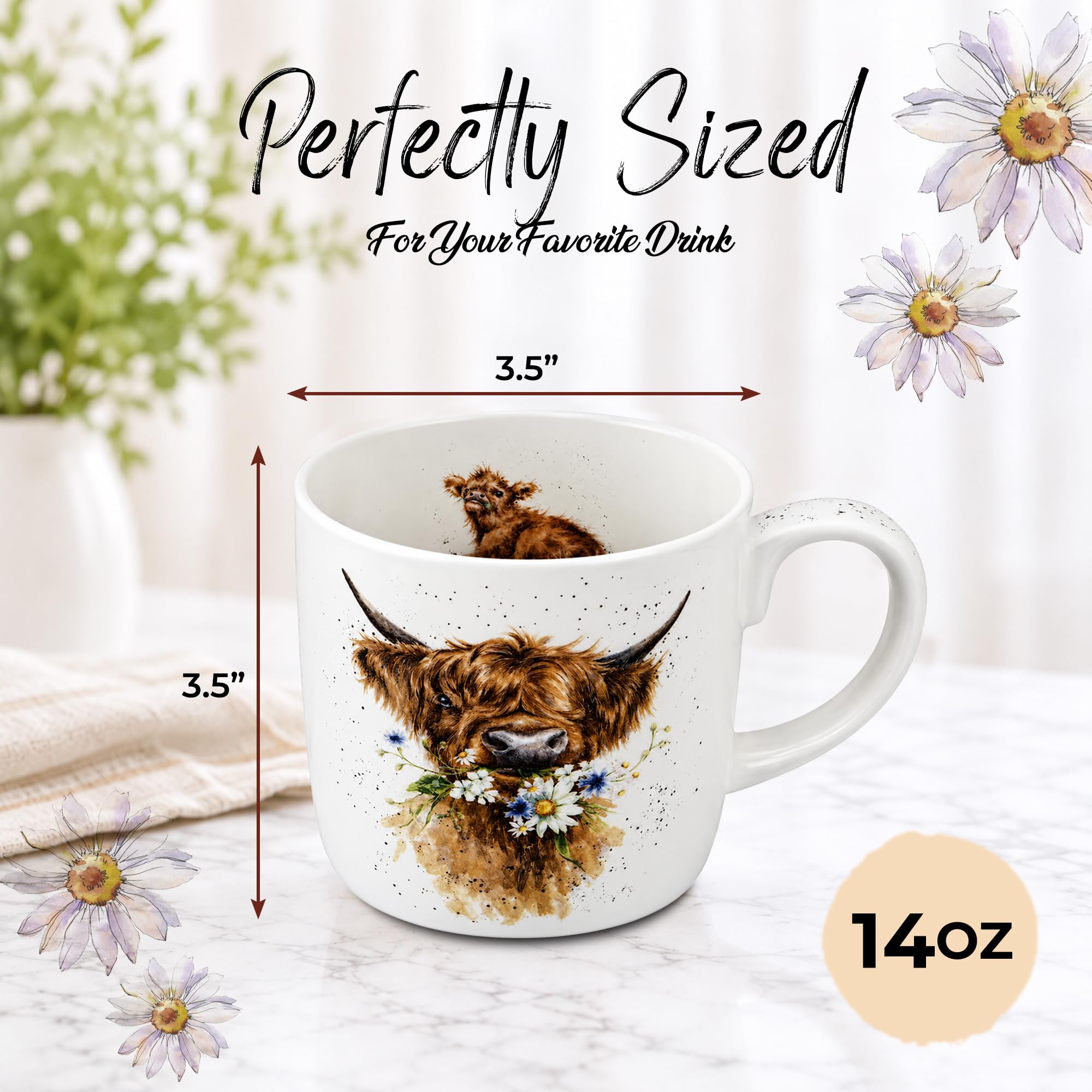 Amazon.com | Royal Worcester Wrendale Designs Mug, 14 Oz - Daisy