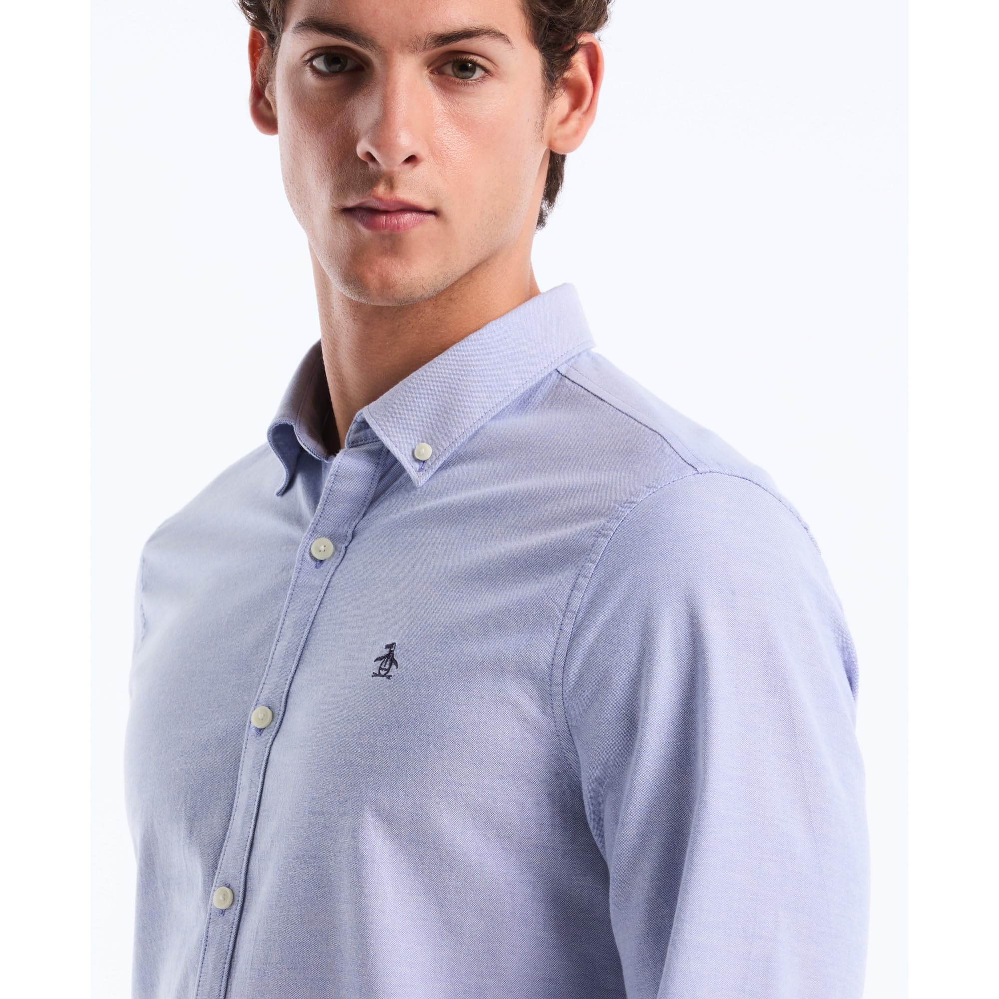 Original Penguin Koszula na guziki Mężczyźni Original Penguin Men's Ecovero™ Oxford Stretch Shirt Long Sleeve