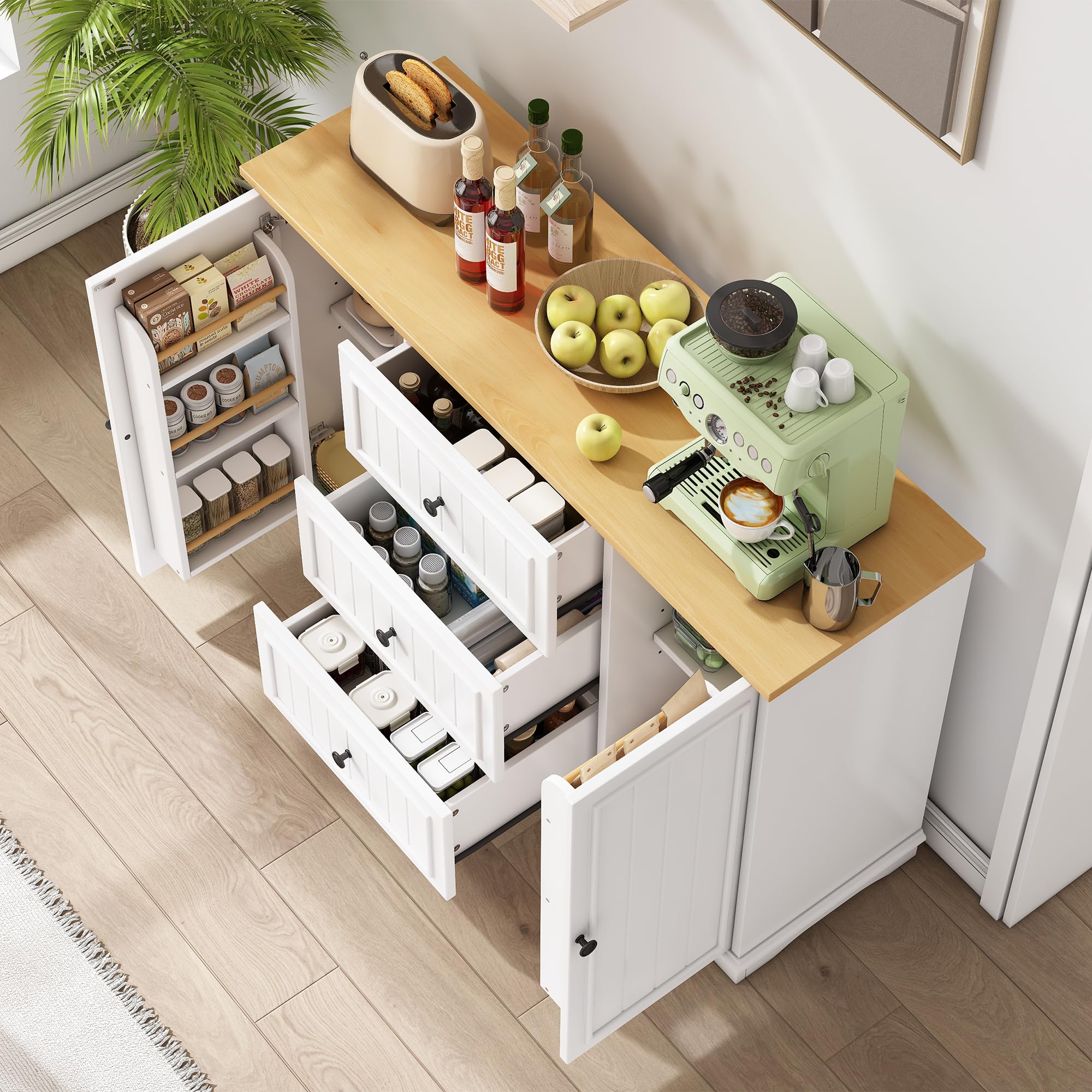 Moderne zentrale Kücheninsel mit 3 Ders & Tür, Multifunktion Küchenfell für Wohnzimmer & Flur, Slish Kochinsel mit Sto Solut