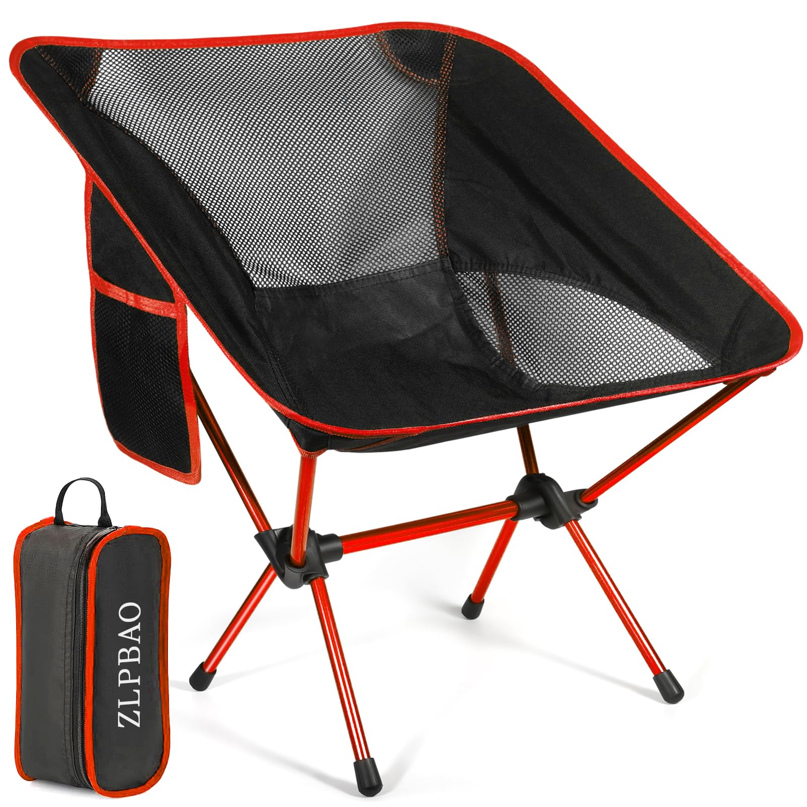 Chaise De Camping Pliante ZLPBAO – Alliage D'Aluminium 7075, Toile 600D Oxford, Résistance 120 Kg, Ultra-Légère (0.96 Kg), Compacte (34.5x14x10.5 Cm), Idéale Randonnée Et Plage