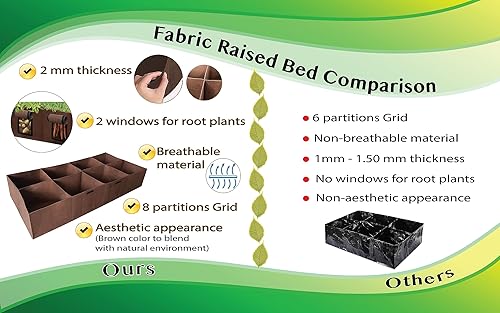 Miniatura 3 de Bolsa elevada para plantas de jardín, bolsas de cultivo grandes, macetas de tela ecológica de fieltro duradero, contenedor de plantación para