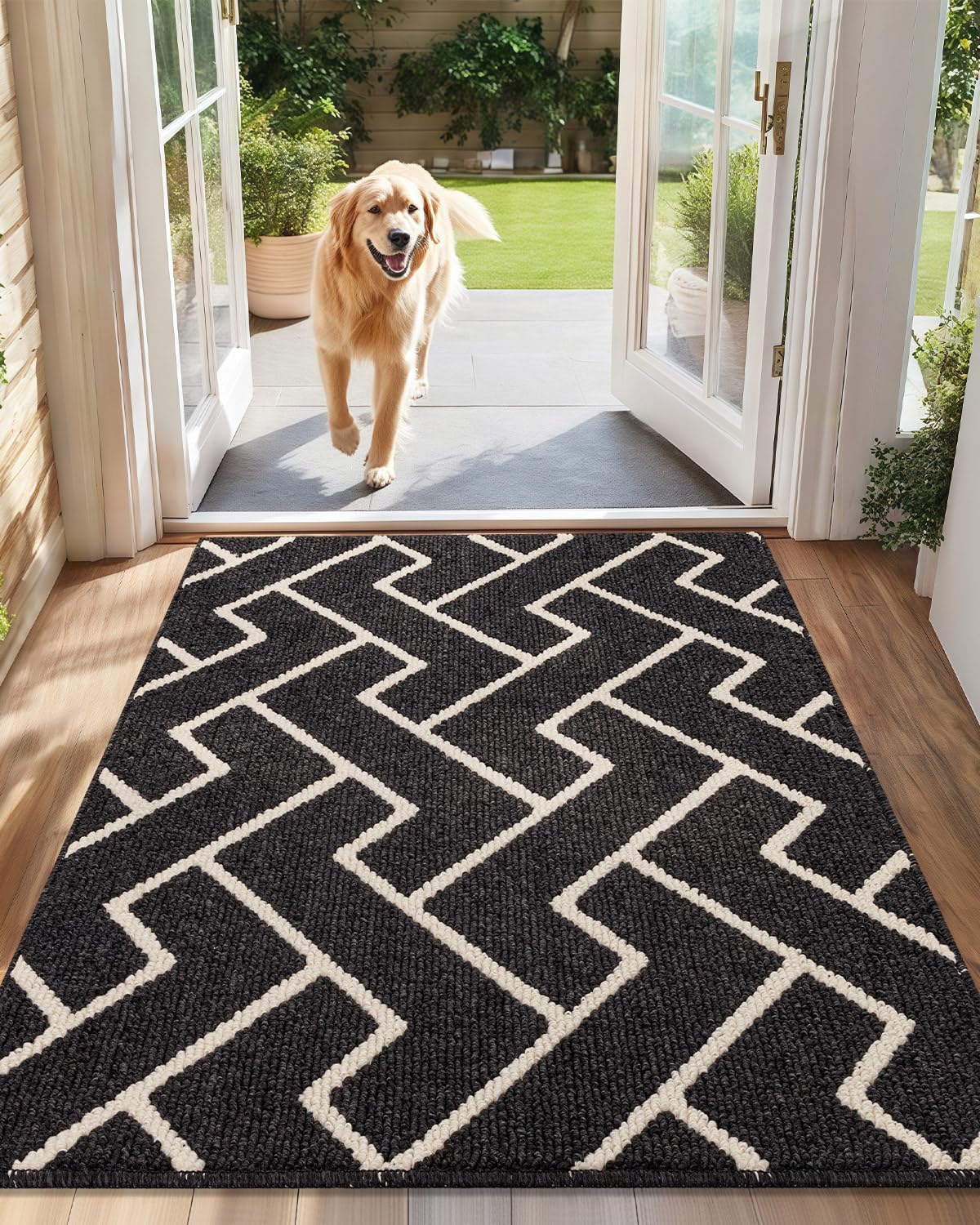 Biscpro Schmutzfangmatte 50x80 Fußmatte, Wasserdicht Schmutzabsorption Matte Fussmatte für Außen Innen Eingang, Garten, Teppich, küchenteppich