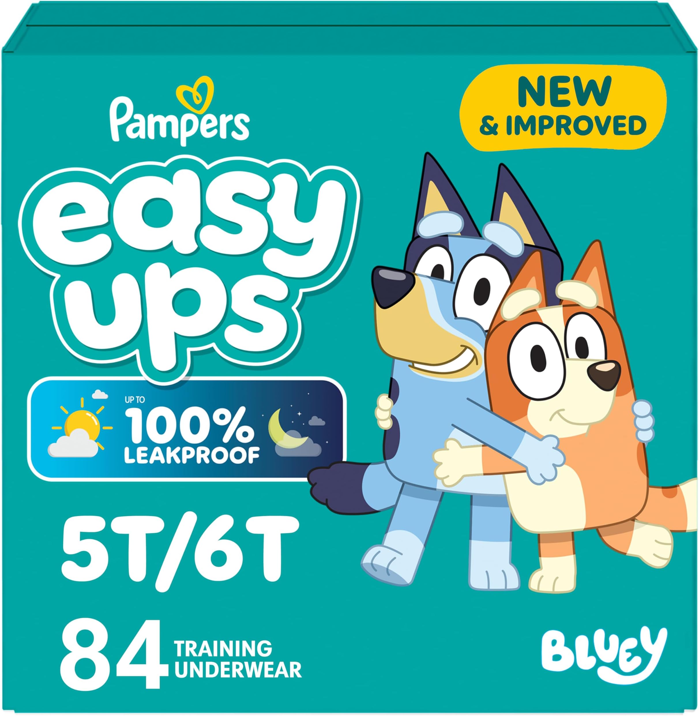 Training Pants - Easy Ups Boys & Girls Bluey - Size 5T-6T, 84 Count, Children's Potty Underwear (Packaging May Vary)