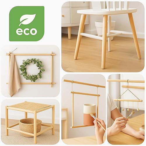 Miniatura 9 de 20PCS Bamboo Dowel Rods 14 x 48 Long  Round Wooden Dowels for Crafts DIY and School Projects Natural Unfinished Craft Wood Sticks for Crafting and