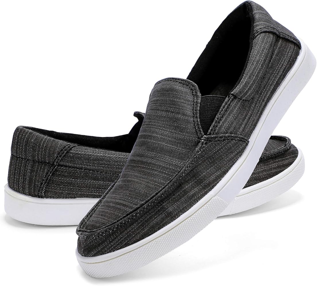 Mens canvas slip on loafers Clearance