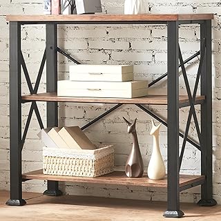 HOMBAZAAR Bookshelf, 3-Tier Vintage Industria...,
