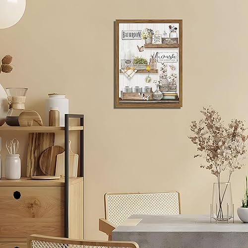 Miniatura 8 de Arte de pared de baño de granja, cuadros rústicos de algodón para relajarse, pinturas para decoración de pared, pósteres de lienzo de flores