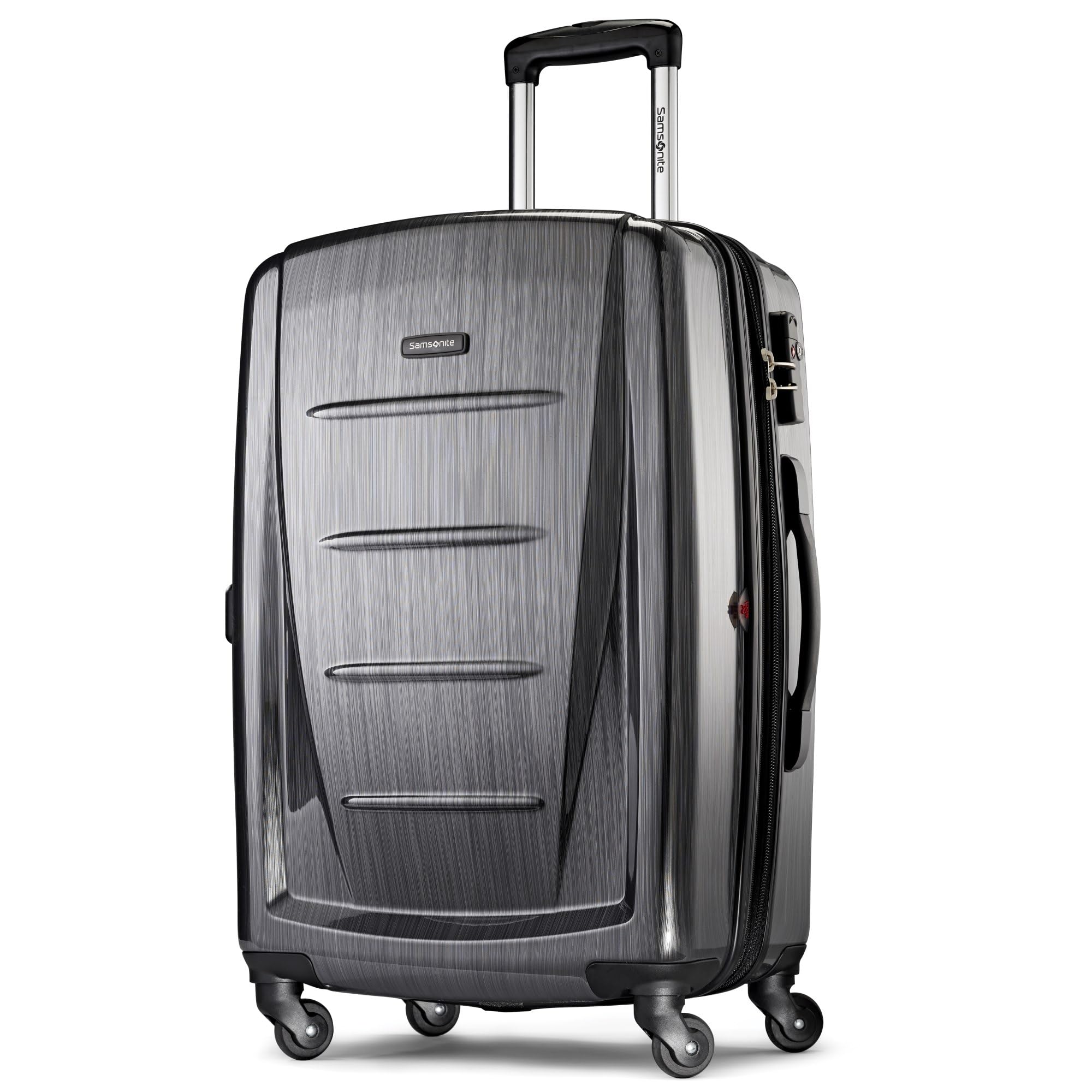 Samsonite Winfield 2 Hardside Expandable Luggage with Spinner Wheels, Charcoal, Checked-Medium 24-Inch