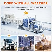 Vista 4 de Youxmoto Cubierta de eje delantero estándar con tapa de rueda cromada de 33 mm para camión semi, plástico ABS cromado, ajuste universal, paquete de 2