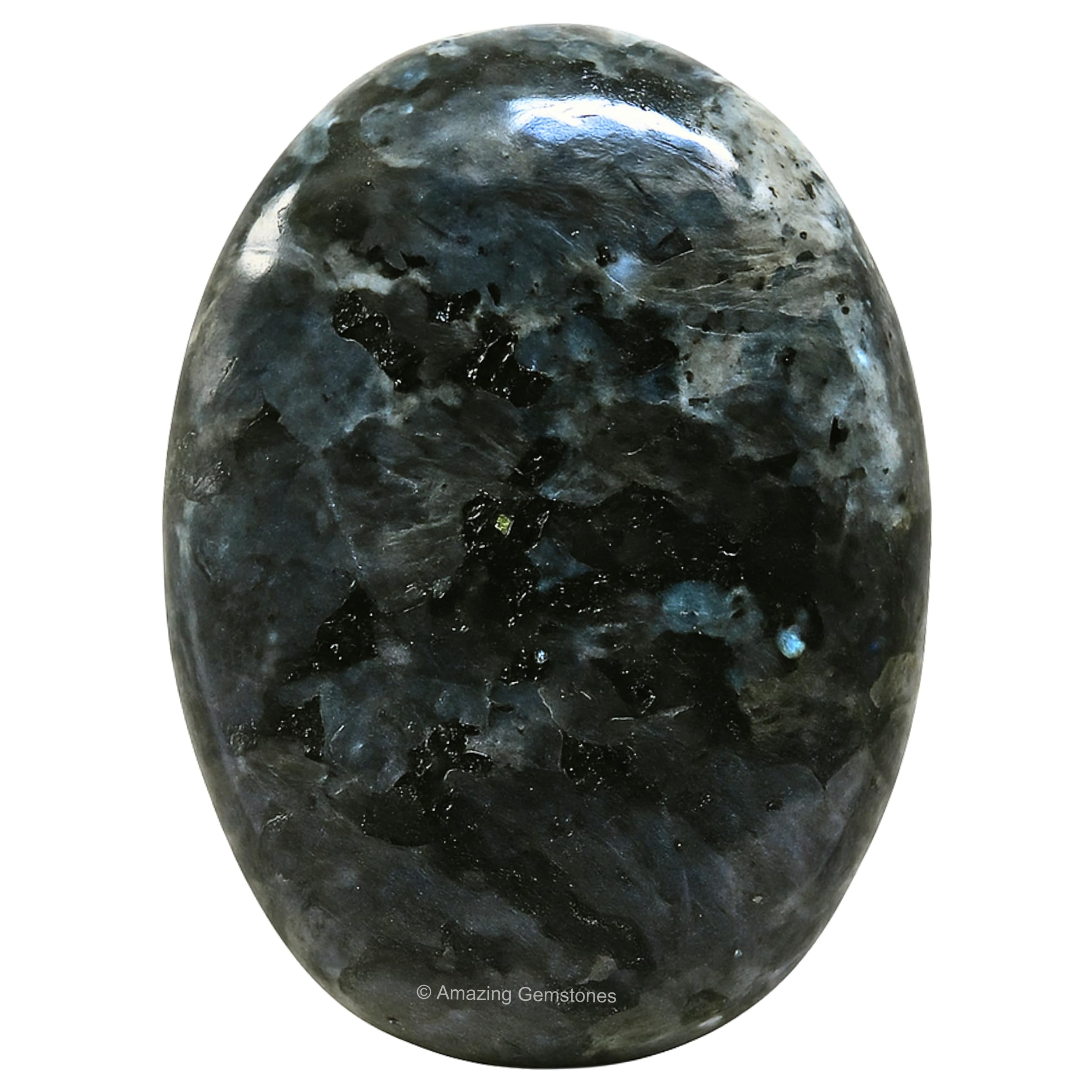 Larvikite Crystal Palm Stone, 45-50mm Large Meditation Healing Crystal