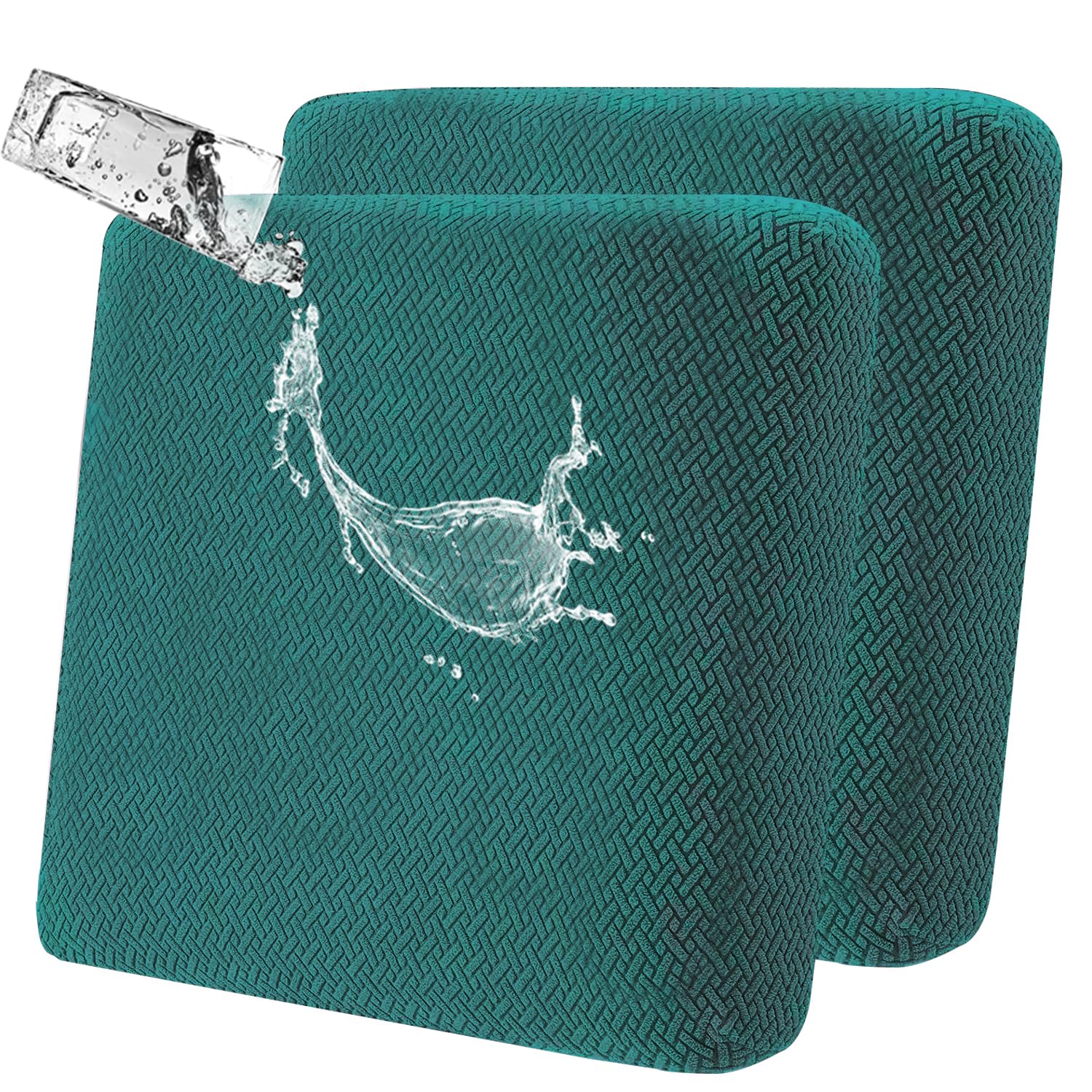 LiveGo Outdoor Patio Cushion Covers, Washable Replacement Slipcovers for Outdoor Sofa & Couch Cushions, Soft & Durable Seat Protectors for Patio Furniture (2, Dark green) — image 1