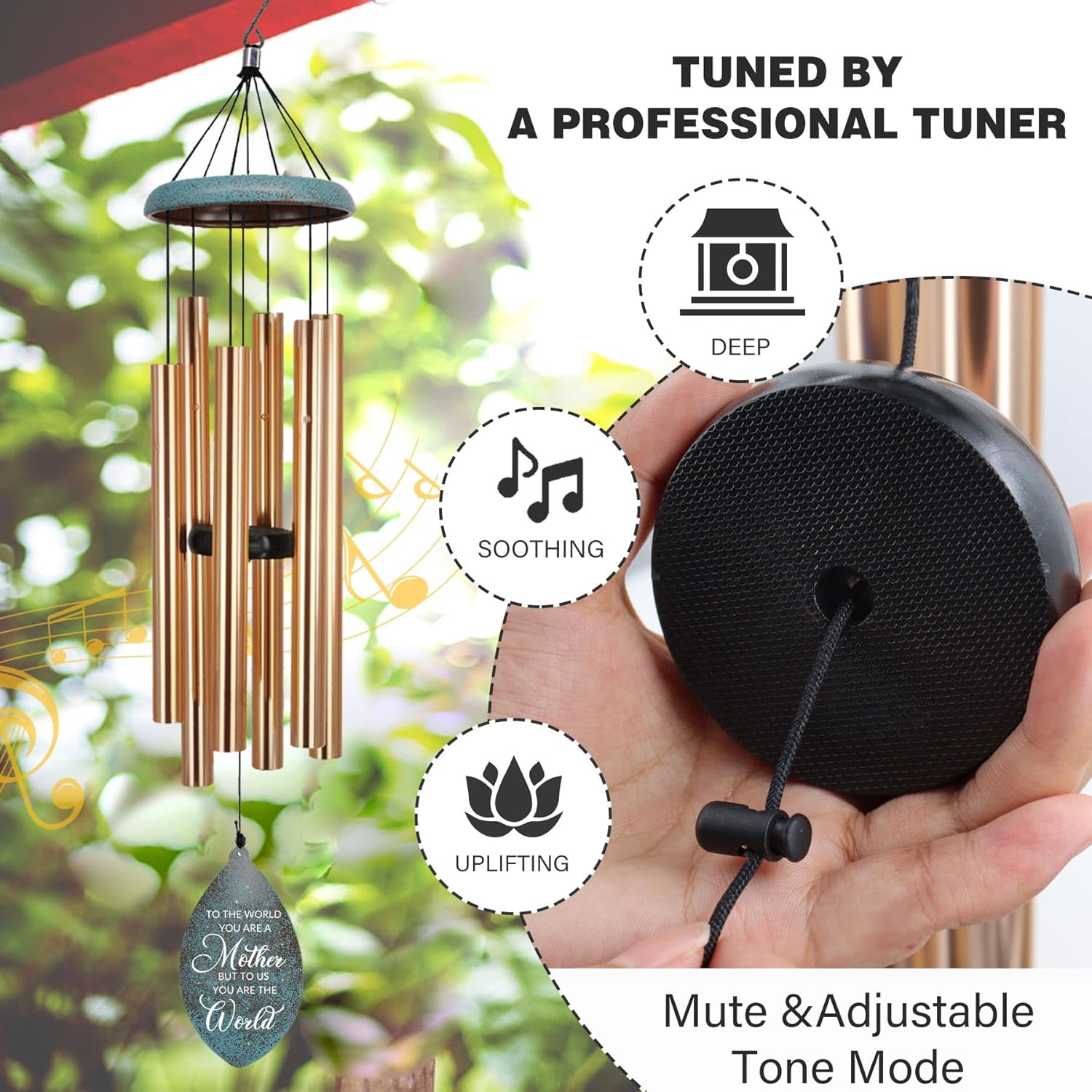 ASTARIN Mothers Day for Mom Gifts from Daughter Son, Personalized Mom Gift Wind Chimes for Best Moms Women, Idea for Women/Dad/Men, Outdoor Windchimes