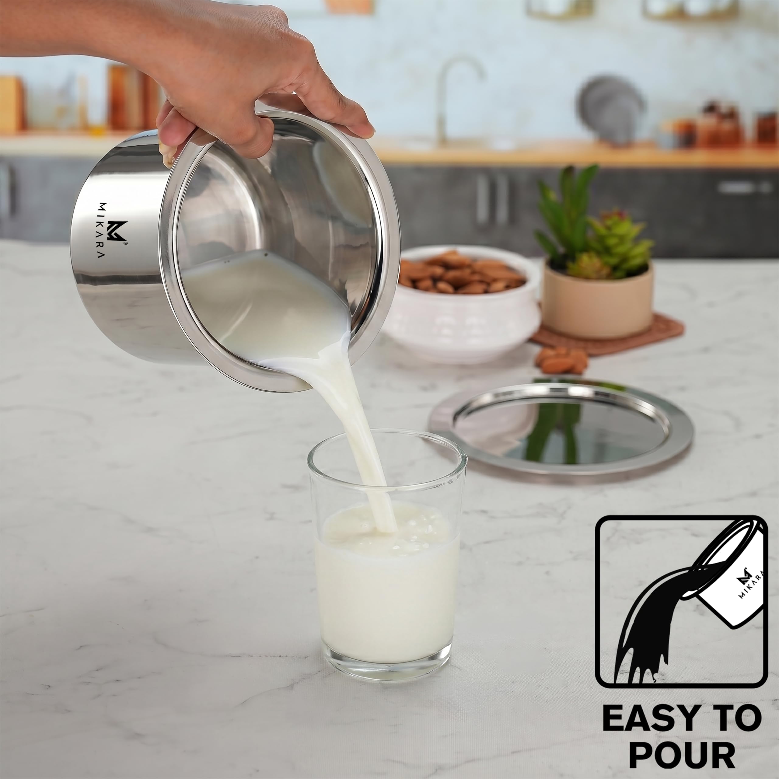 Mikara Stainless Steel Tope with Lid - Durable Cookware -2