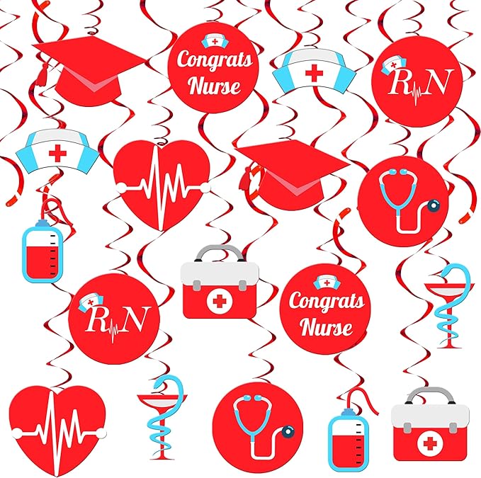 KatchOn, Nurse Graduation Hanging Swirls Pack of 39