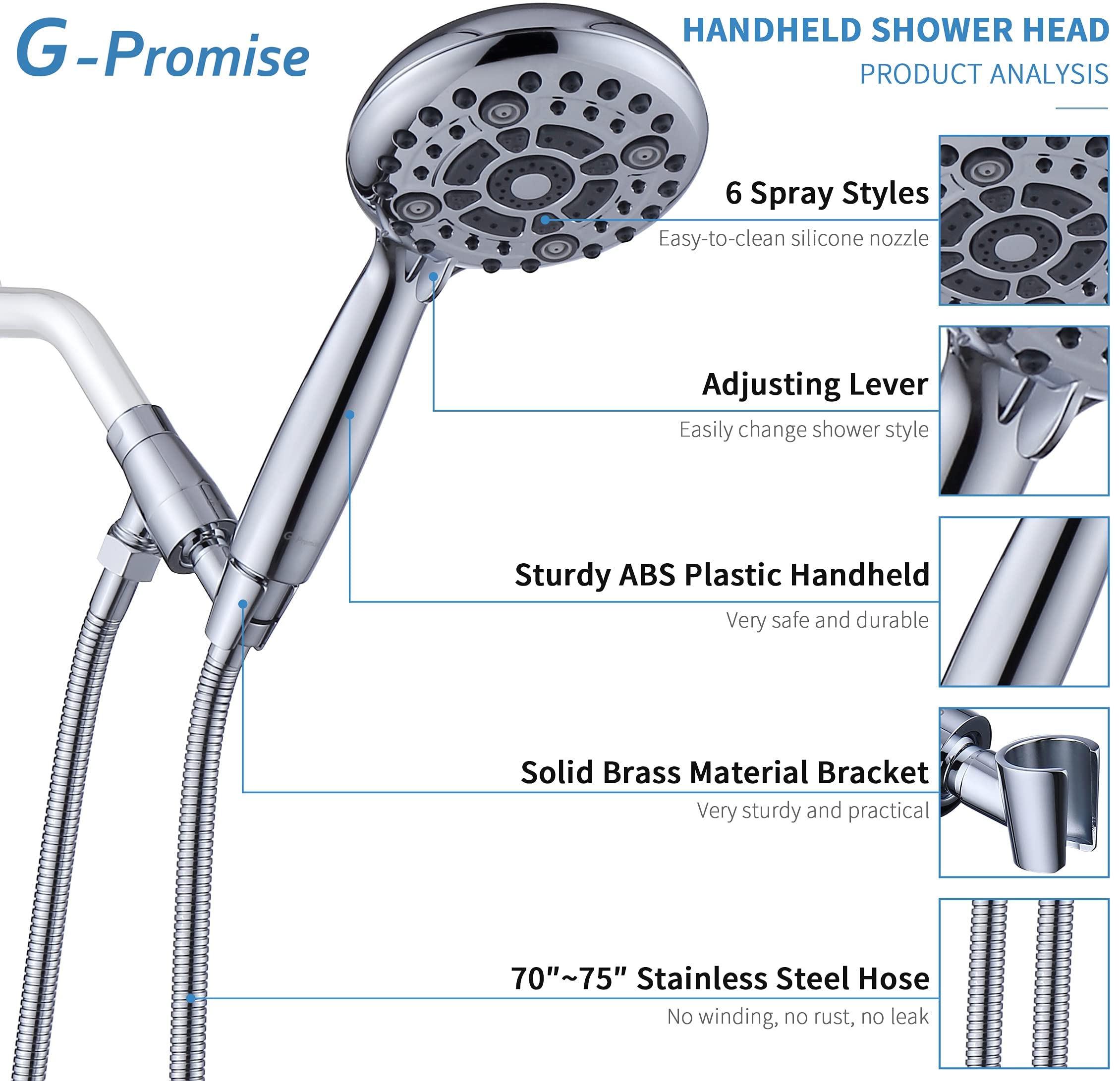 G Proise Luxury Filtered Handheld Shower Head Shower Set 6 - View #6
