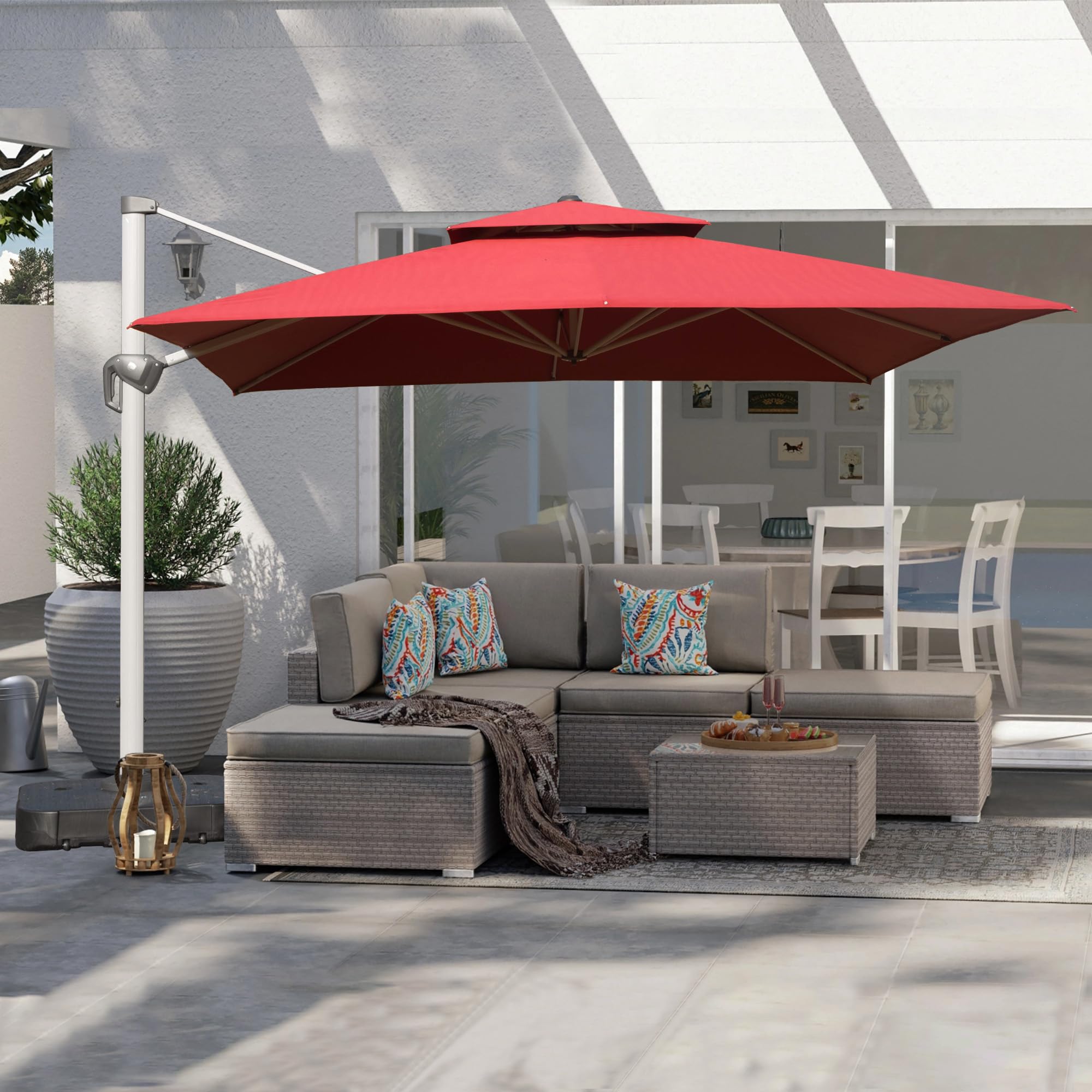 1 3 8 diameter pole patio umbrella TheLAShop 13 Foot 8-Rib Patio Furniture Table Market Umbrella Color Op main image 1
