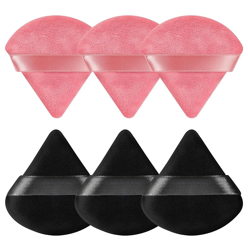 Pimoys Puffs para Pó Triangulares e Circulares para Maquiagem, Pacote com 6