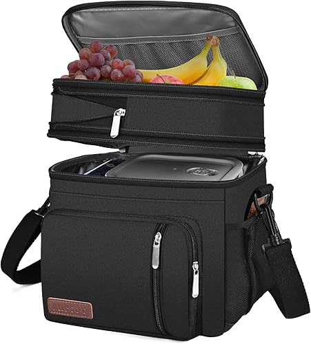MIYCOO - Lonchera para hombres y mujeres adultos con doble cubierta, a prueba de fugas, con aislamiento, suave, grande, hielera para el trabajo,