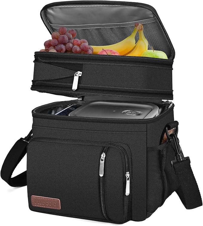 MIYCOO Lunch Bag & Lunch Box for Men Women, Double