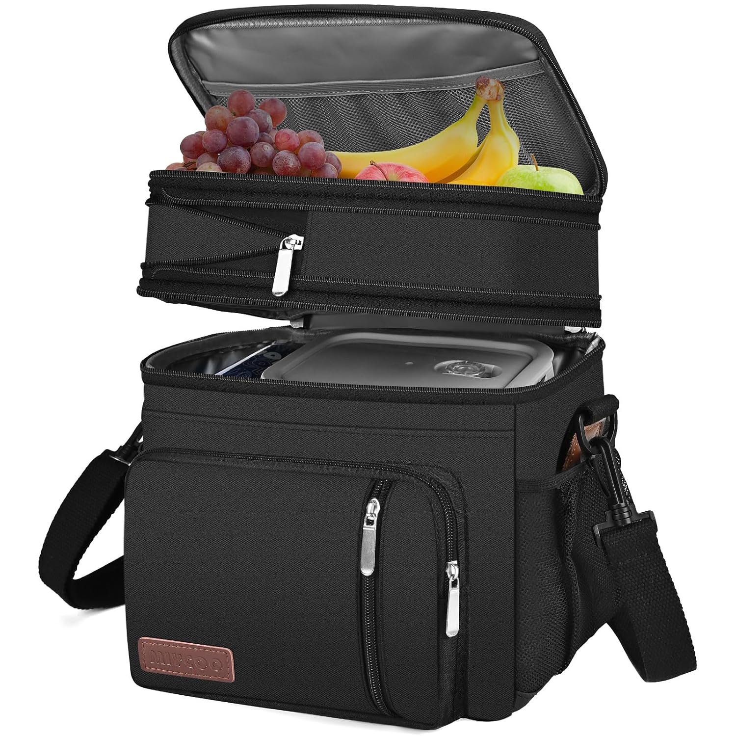 MIYCOO Lunch Bag Lunch Box for Men Women Double Deck Leakproof Insulated Soft Large Adult Camping Cooler bag