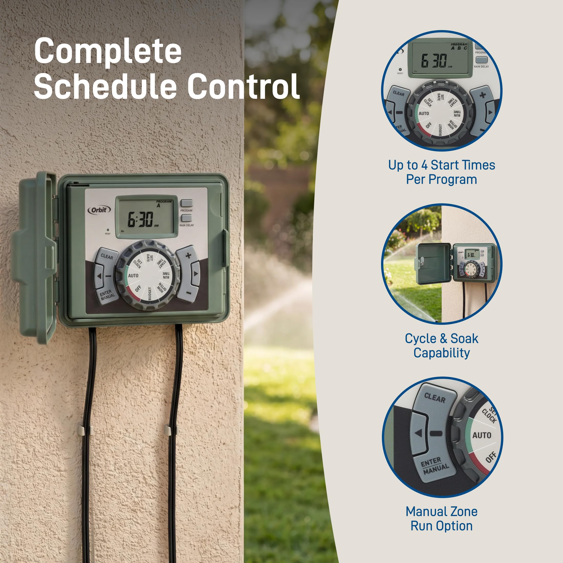 Orbit Outdoor Swing Panel Sprinkler System Timer