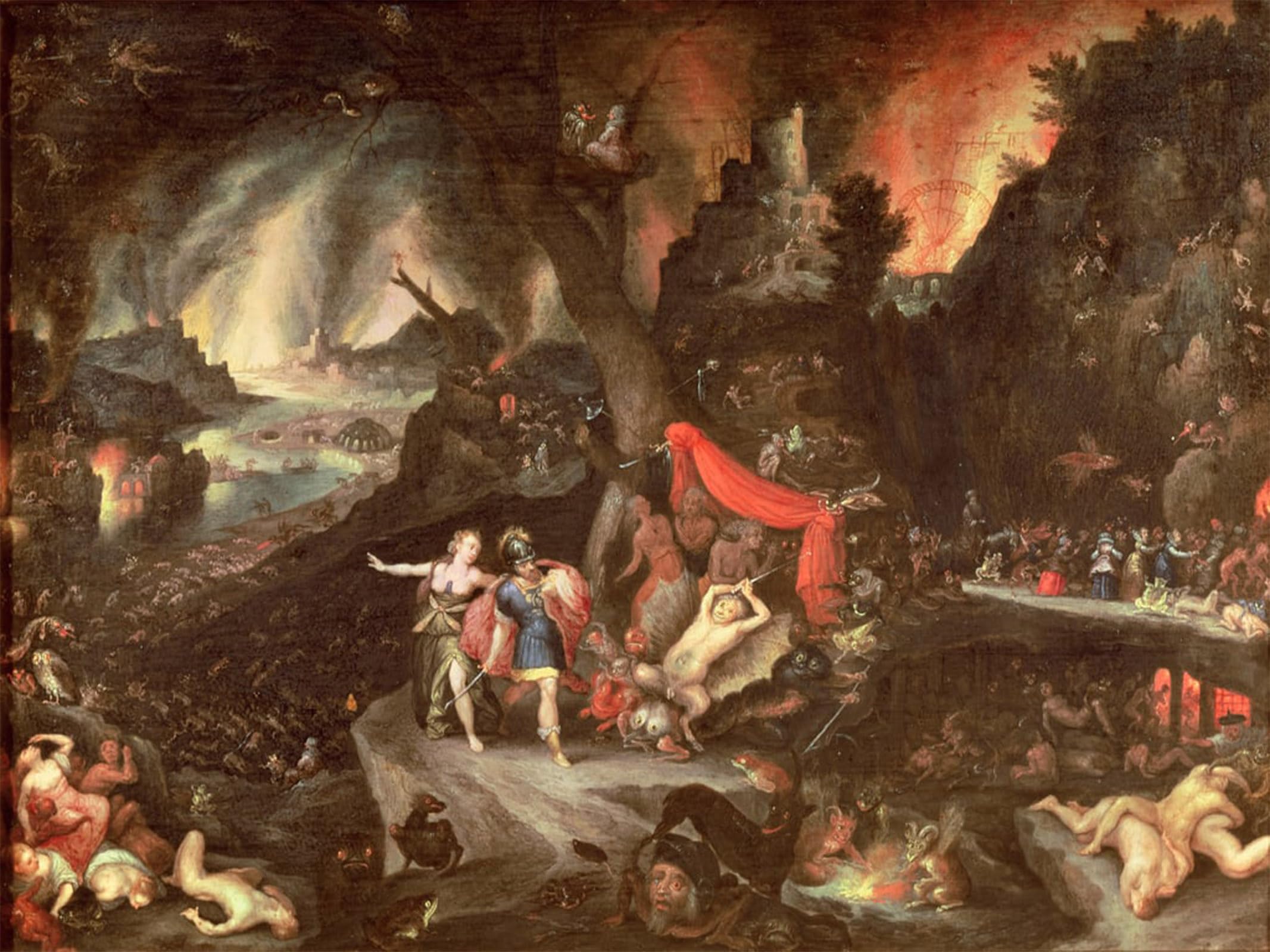POSTERIIk Famous Print Pop Art Wall Art Graffiti Aeneas in the Underworld by Jan the Elder Brueghel Art Prints for Home Decor 60x90cm
