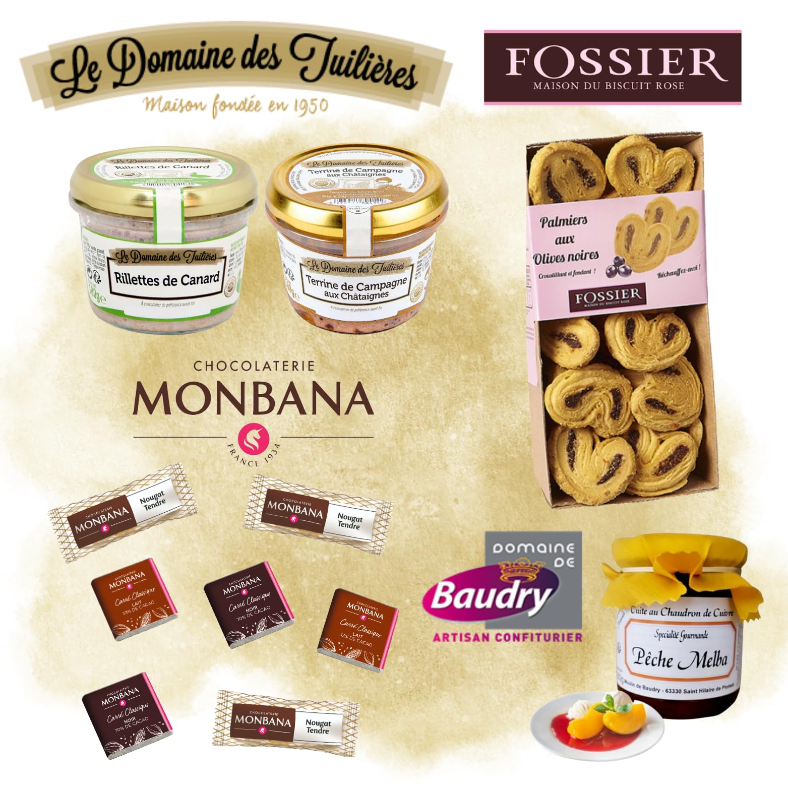 Coffret Sucré Salé - Terrines, Feuilletés, Confiture, Chocolats MONBANA