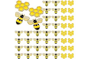 Hicarer 48 Pieces Enamel Bee and Honeycomb Nail Charms for Jewelry Making