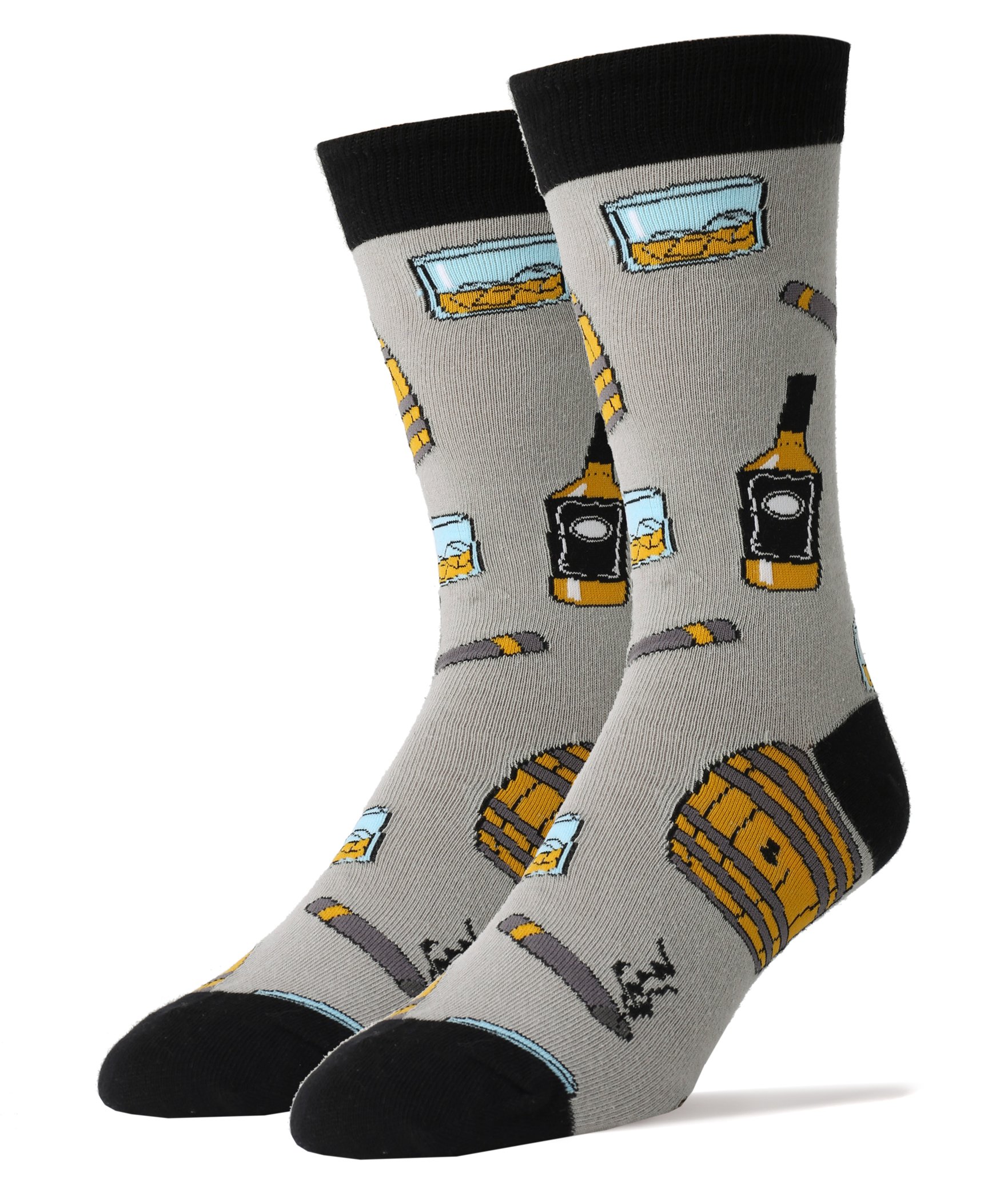Oooh Yeah Men's Novelty Drinking Crew Socks, Funny Crazy Silly Casual Dress Cotton Socks