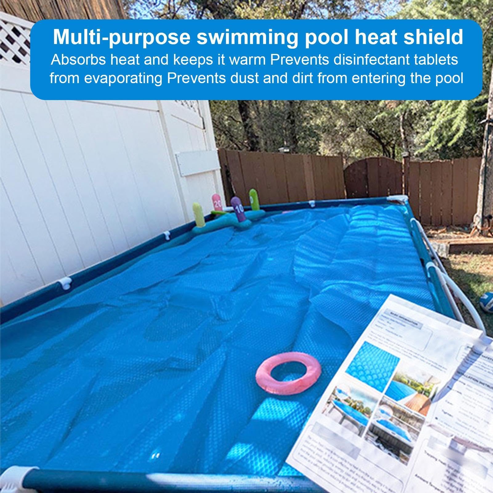 Teli Da Piscina Copertura Per Vasca Idromassaggio Resistente Ai Raggi UV | Copertura Solare Per Piscina Utilizzabile In Inverno, , Spa, Laghetto, Nuoto, Prato, Patio E Giardino