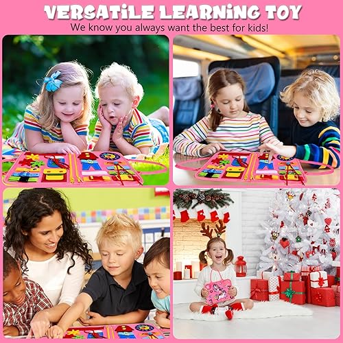 Miniatura 7 de Montessori Busy Board - Juguete educativo para niños de 1, 2, 3, 4 años, actividades sensoriales, habilidades motoras finas, actividades de