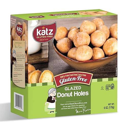 Katz Gluten Free Agujeros de donas glaseados, sin lácteos, sin nueces, sin soja, sin gluten, Kosher (paquete de 1, 6 onzas)