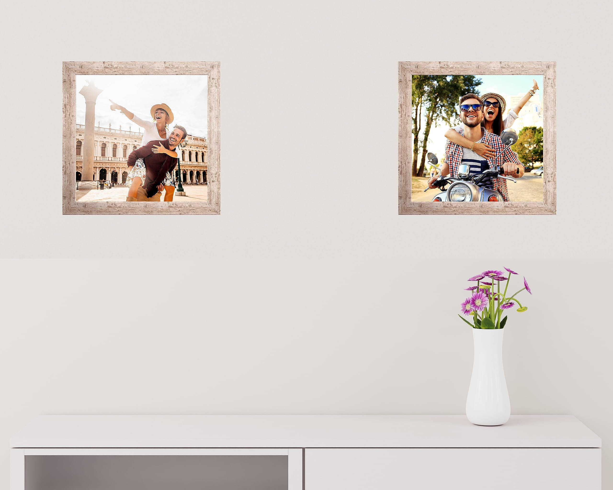 Cornice 20x20cm In Legno Betulla - Con Vetro Plexi Infrangibile, Per Foto E Decorazioni - Foto 3