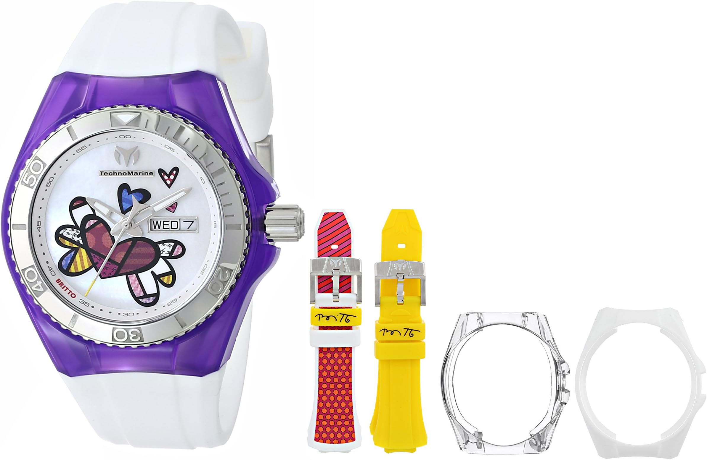 TechnoMarine Women's 114002 Cruise Romero Britto Analog Display Quartz White Watch