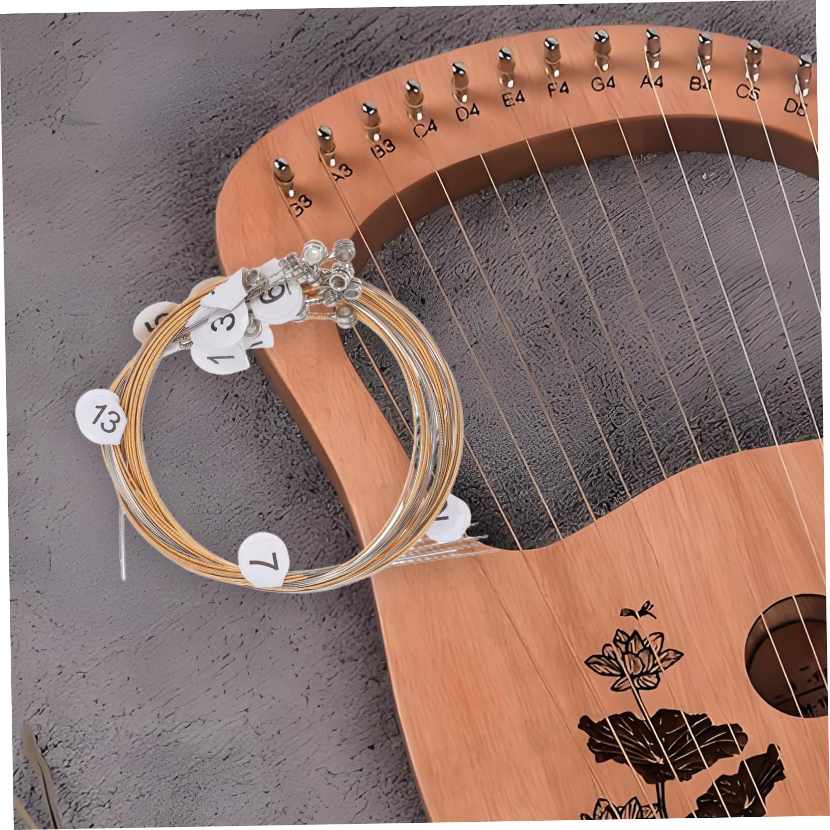 Corde per Arpa Lira in Acciaio Kit di Sostituzione Corde per Arpa Accessori per Strumenti Musicali e Rivetti