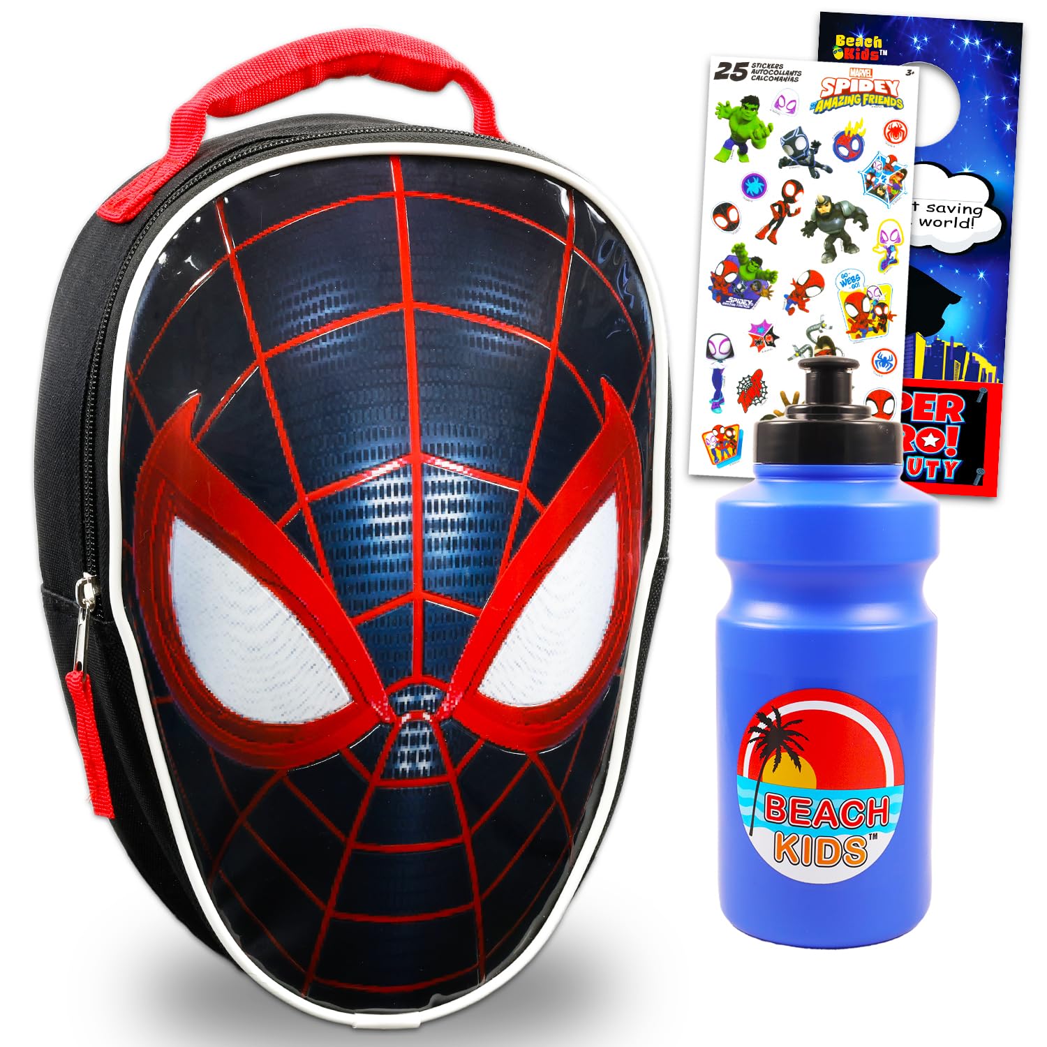 Sac à déjeuner Spiderman et boîte à goûter complète pour pique-nique et école
