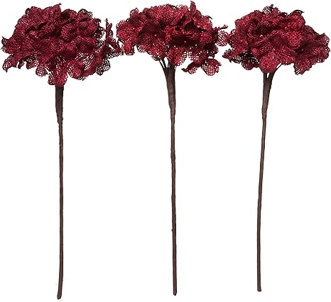 Amazon Com Red Co Burgundy Burlap Hydrangea Bunch Decorative Faux Flowers Artificial Floral Arrangements Home Garden Decor Set Of 3 13 Inch Each Everything Else