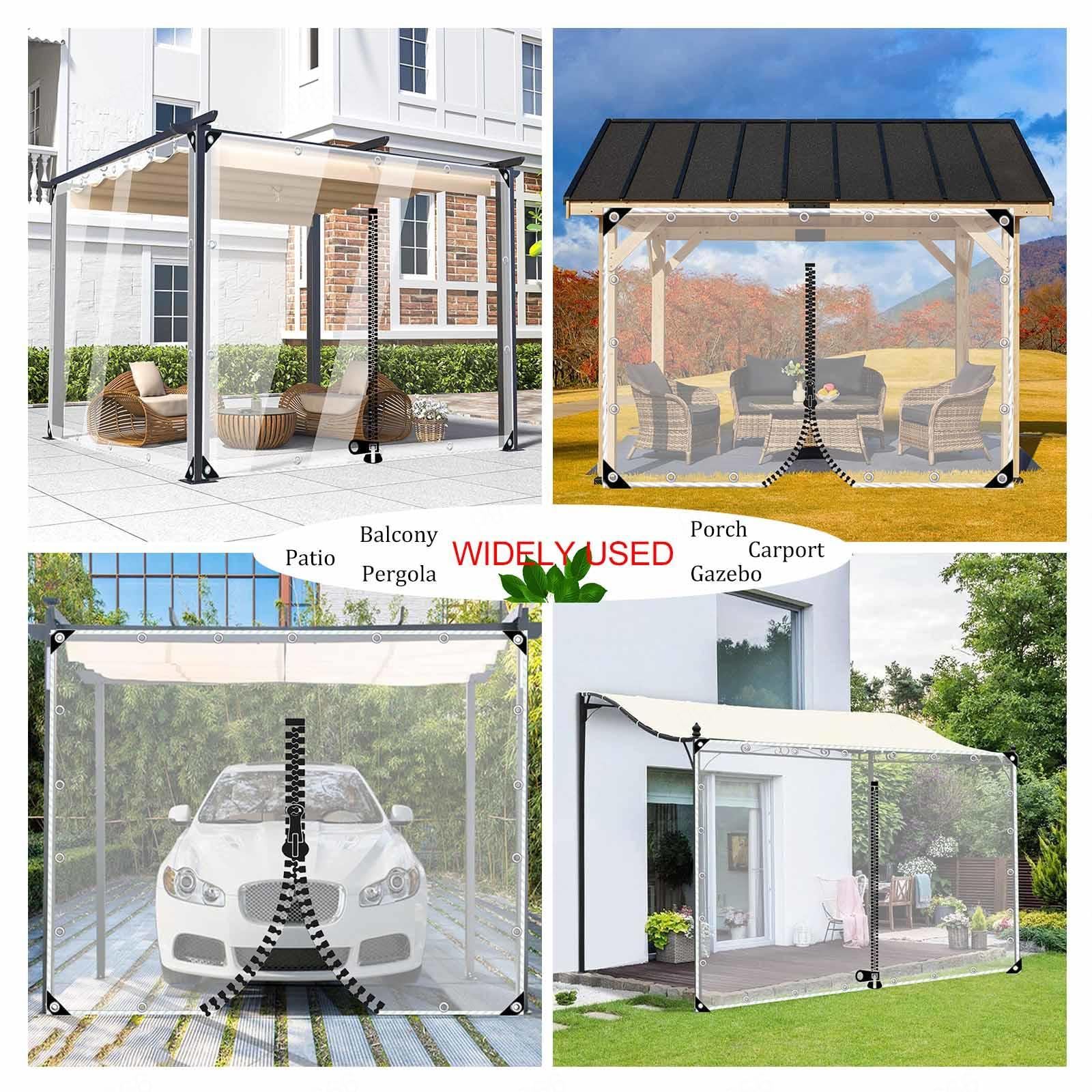 Bâche transparente imperméable avec fermeture éclair pour porte de