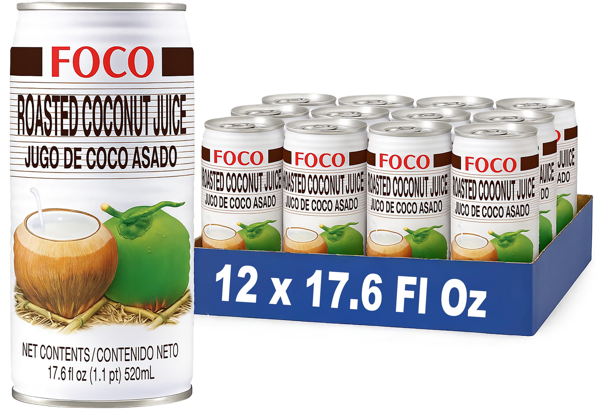 Amazon.com : FOCO Roasted Coconut Juice with Pulps 17.6 Fl Oz